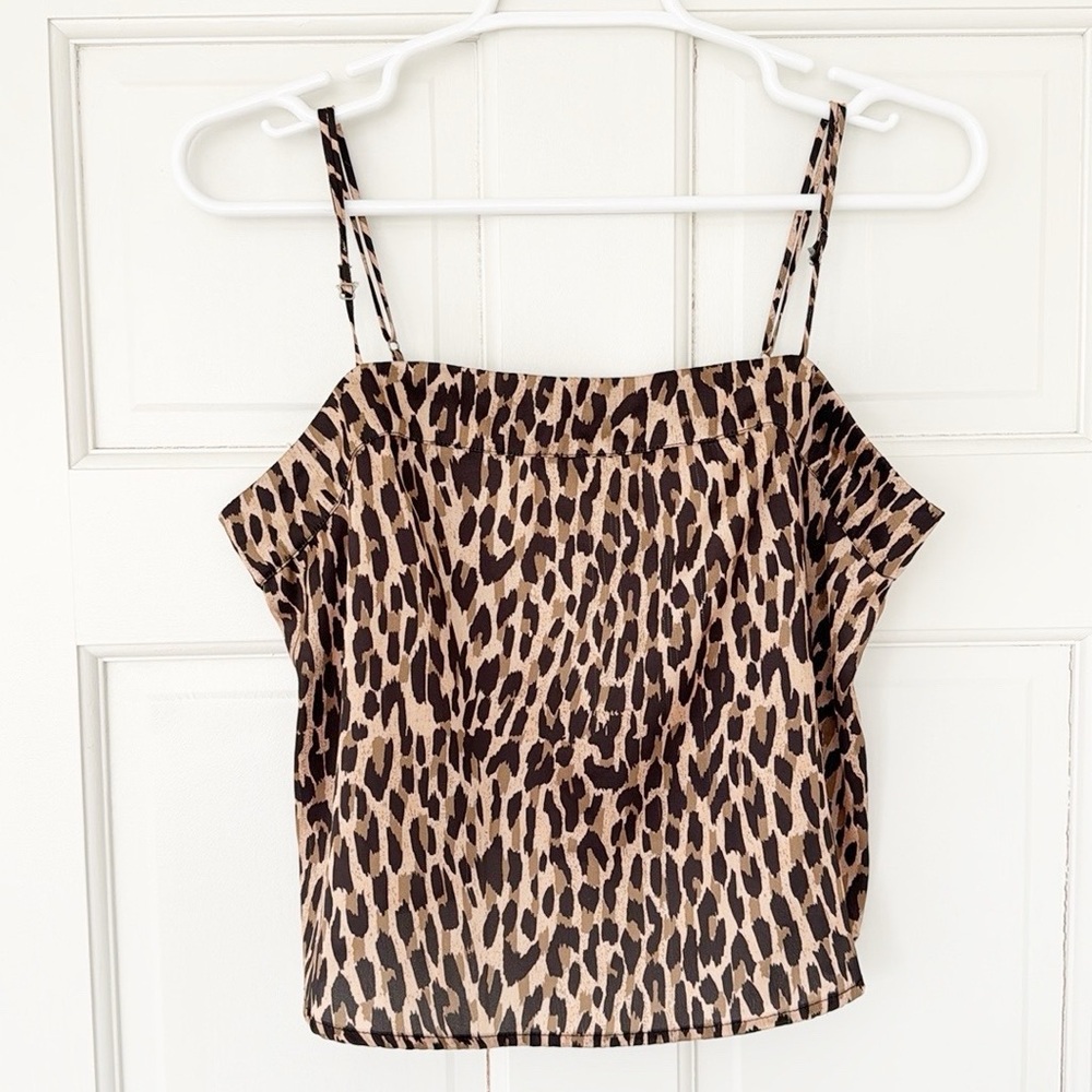 URBAN OUTFITTERS cami tank size M black brown leopard print top